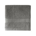 thumbnail image 3 of (2 pack) Beautiful by Drew Barrymore Dobby Washcloth, Soft 100% Cotton, Charcoal Gray, 3 of 8
