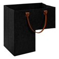 thumbnail image 1 of Stair Basket with Leather Handles Felt L-Shape Stair Step Bin Space Saving Staircase Storage Organizer, 1 of 8