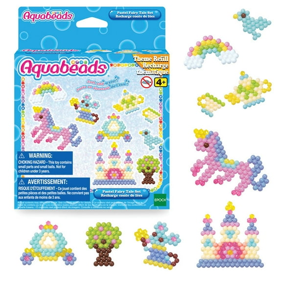 Aquabeads Arts & Crafts Pastel Fairytale Theme Bead Refill with over 600 Beads and Templates
