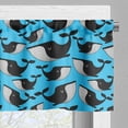 thumbnail image 3 of Ambesonne Animal Valance Pack of 2, Cartoon Whales Drawing Art, 54"X18", Sky Blue Charcoal Grey, 3 of 5