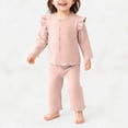 thumbnail image 7 of BLVB Toddler Baby Girl Two Piece Outfits Long Sleeve Ruffle Button down Top Pants 2PCS Pjs Set Sleepwear Clothes, 7 of 7