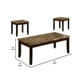 thumbnail image 5 of Contemporary Wood and Marble 3 Piece Cocktail Table Set, Brown, 5 of 5