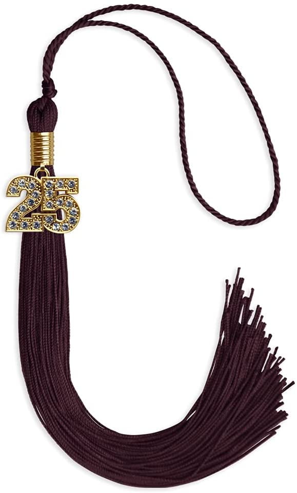 Endea Graduation Single Color Tassel with Gold Bling Charm (Maroon