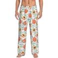 thumbnail image 2 of Lsque Peach Print Men's Pajama Pants, Lounge Pant - Comfortable Home Wear,Elastic Waistband, Stylish Design-Large, 2 of 9