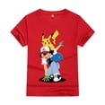 thumbnail image 1 of Camisetas de Pokémon para niños y niñas de 1 a 8 años, traje de dibujos animados de manga corta de algodón, ropa informal de moda, 1 of 1