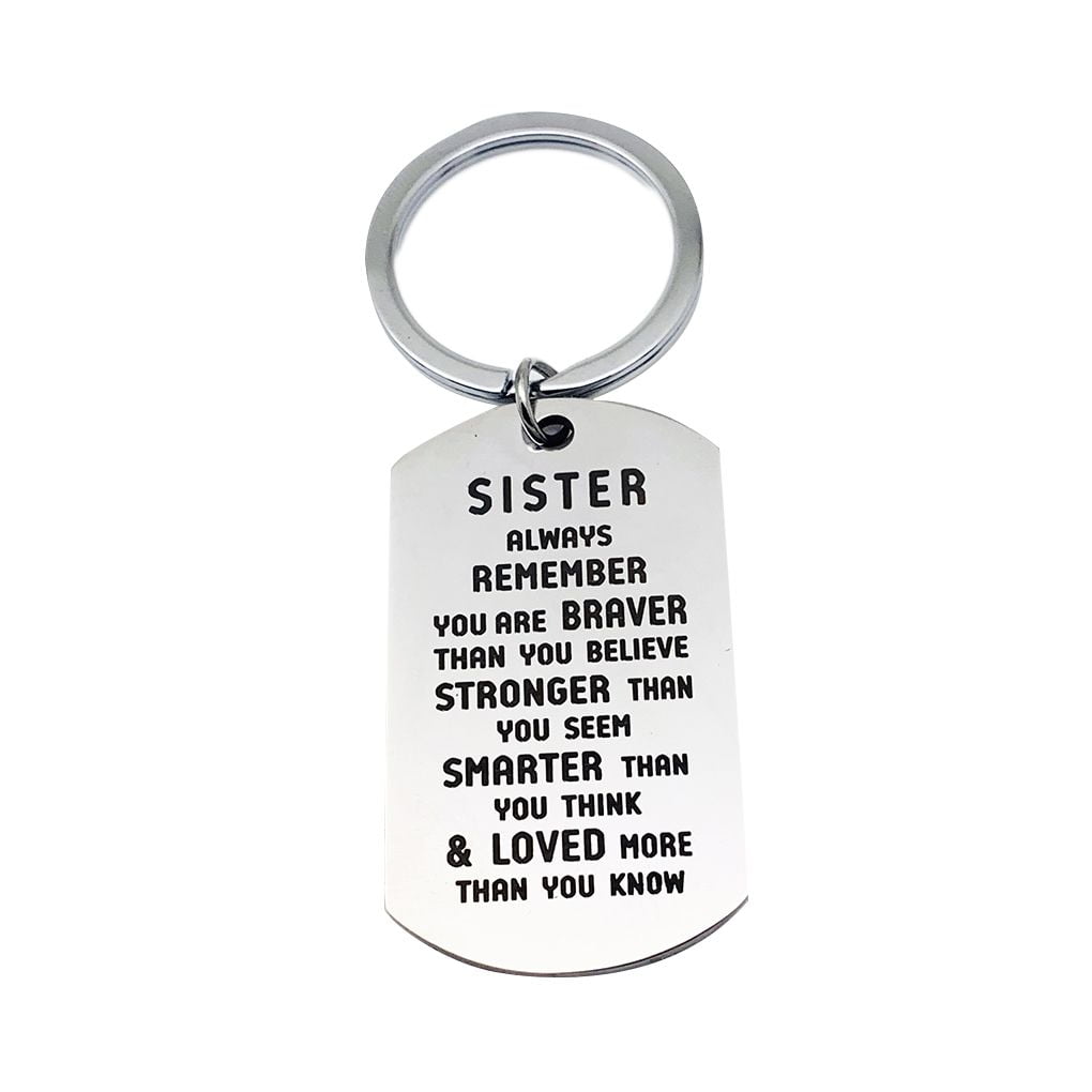 Brother & Sister Loved Key Chain Stainless Steel Keyring Keyfob Special Gift 