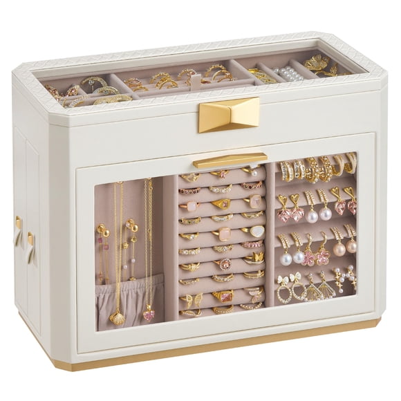 Joyero SONGMICS HOME, vertical, grande, con ventanas de cristal