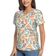 thumbnail image 2 of Fuzoiu Simple Drawing Print Women's Classic V-Neck T-Shirt, Short Sleeve V Neck Tees for Casual Everyday Wear,Casual Fit Tee,Summer Fashion Tops-X-Large, 2 of 5