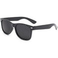 thumbnail image 1 of Gafas estenopeicas Gafas con agujero negro Gafas de malla con patillas plegables para entrenar la vista y relajarse, 1 of 8