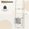 thumbnail image 3 of Gymax 2PCS 72.5'' Tall Bookshelf 5 Tier Wall Mount Ladder Bookcase w/ Cabinet White, 3 of 10