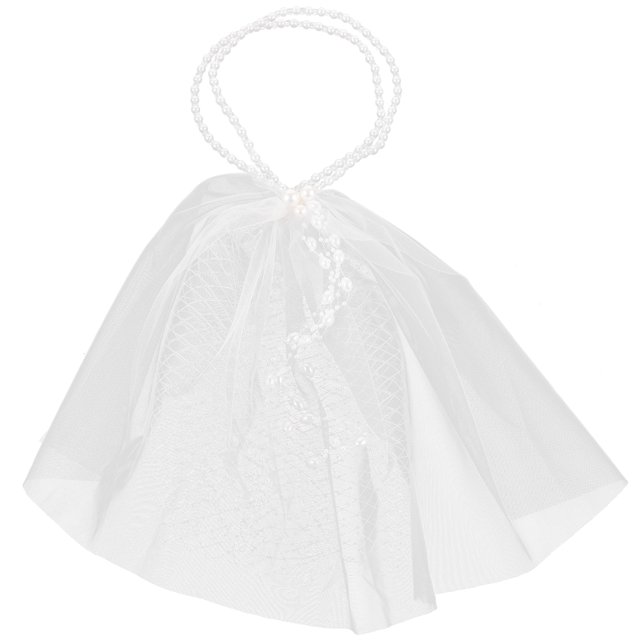 KAKOWELY Exquisito velo de gasa, encantador velo de novia con perlas, vestido de novia, tocado
