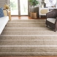 thumbnail image 2 of SAFAVIEH Border & Stripe Jerred Striped Shag Area Rug, Beige/Ivory, 6'7" x 6'7" Square, 2 of 8