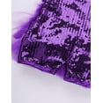 thumbnail image 5 of Venjoe Kids Girls Shiny Sequins Gymnastics Ballet Dance Leotard Unitard Mesh Tutu Skirt with Hair Purple 10, 5 of 7