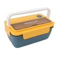 thumbnail image 2 of Lunch Container, Bento Box Microwave Safe Portable With Chopsticks For Students Purple,Green,Blue Yellow,Pink, 2 of 8