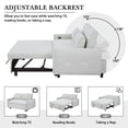 thumbnail image 4 of ARCTICSCORPION Modern Versatile Upholstered Adjustable Backrest Convertible Loveseat with 2 Throw Pillows, Light Blue, 4 of 9
