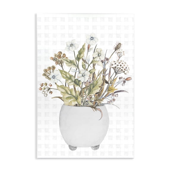 Stupell Industries Farmhouse Soft Potted Wildflowers Wall Plaque Art, 10 x 15, by Janice Gaynor