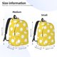 thumbnail image 2 of Disketp Yellow And White Polka Dot Mochila de Lona Estampada, Mochila Escolar de Viaje Ligera para Estudiantes y Portátil-Small, 2 of 5