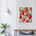 thumbnail image 3 of Creowell  Wall Art Canvas Prints - Strawberry Red Fresh Framed Hanging Poster Pictures,Prints Painting Artwork for Living Room Bedroom Kitchen Bathroom Decor 16x20 inch, 3 of 3