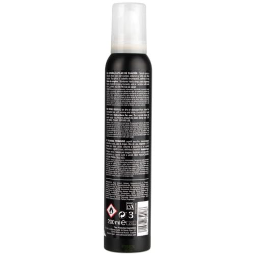 Tahe Botanic Satin Keratin Gold Hair Styling Mousse for Dry or Damaged Hair, 200 ml (Hold Level 5)