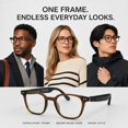 thumbnail image 2 of GenXenon Bluetooth Glasses with Photochromic Lenses for Men and Women,Voice Assistant,Hands-Free Calls,Open-Ear Audio,Clear Oversized Unisex Sunglasses for Business and Daily(Brown), 2 of 9