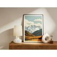 thumbnail image 2 of Kazakhstan Mountain Range Poster Kyrgyzstan Landscape Print Uzbekistan Travel Art Central Asia Nature Illustration Tien Shan Mountains - Poster Unframed, 2 of 3