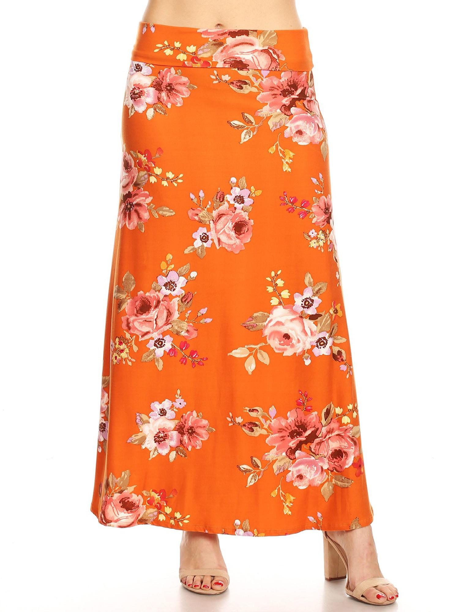 floral a line maxi skirt
