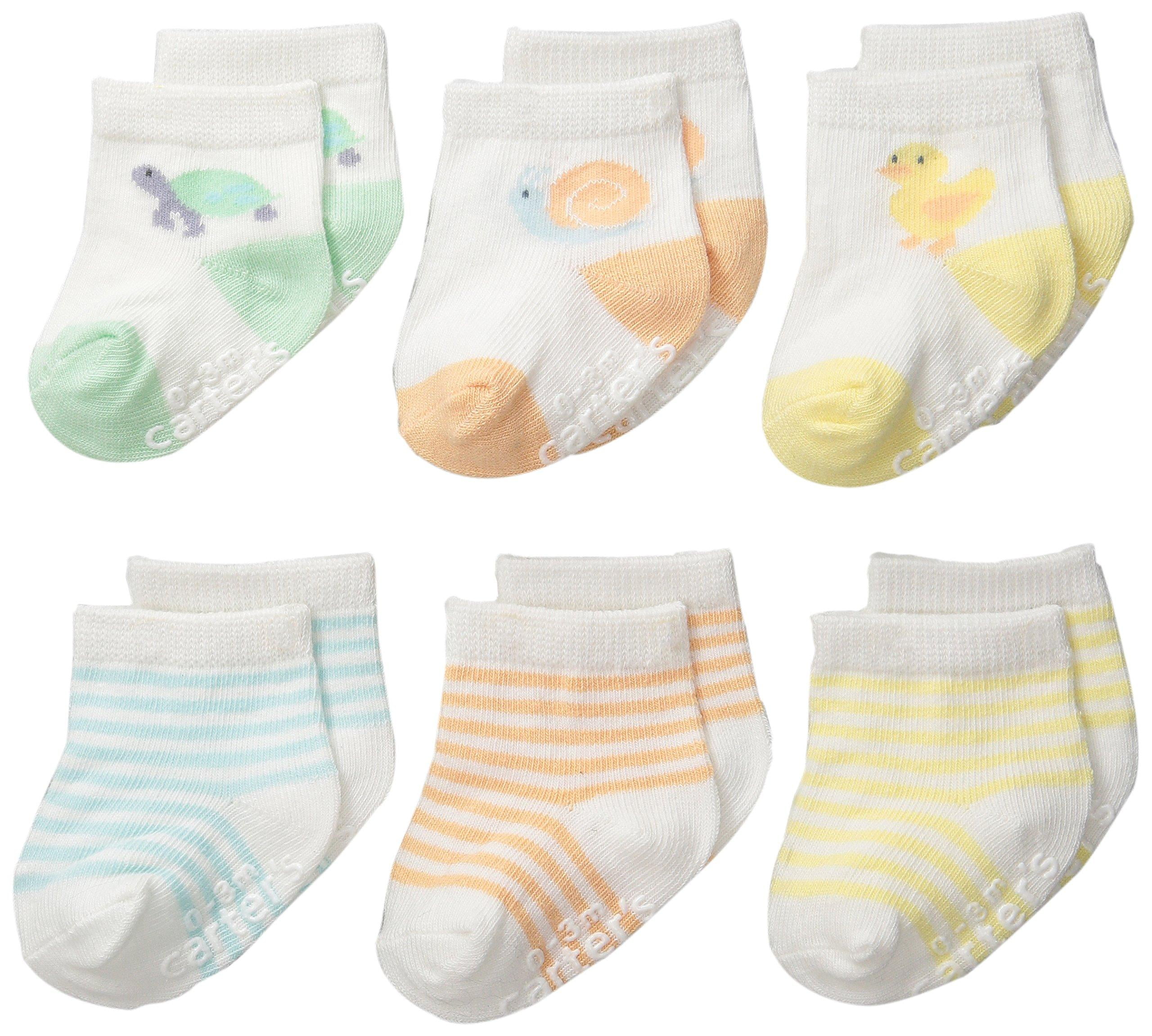 Carter's UnisexBaby Newborn Color Animal Socks, Multi, 03/Medium