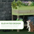 thumbnail image 4 of Outsunny Lit de Jardin Surélevé en Bois avec Étagère de Rangement Naturel, 4 of 9