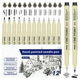 thumbnail image 4 of YAOMOBB Beginner Writing Pen Waterproof Fineliner Set with 12 Different Line Widths Artists Illustration Sketching Felt Tip Pens, 4 of 5