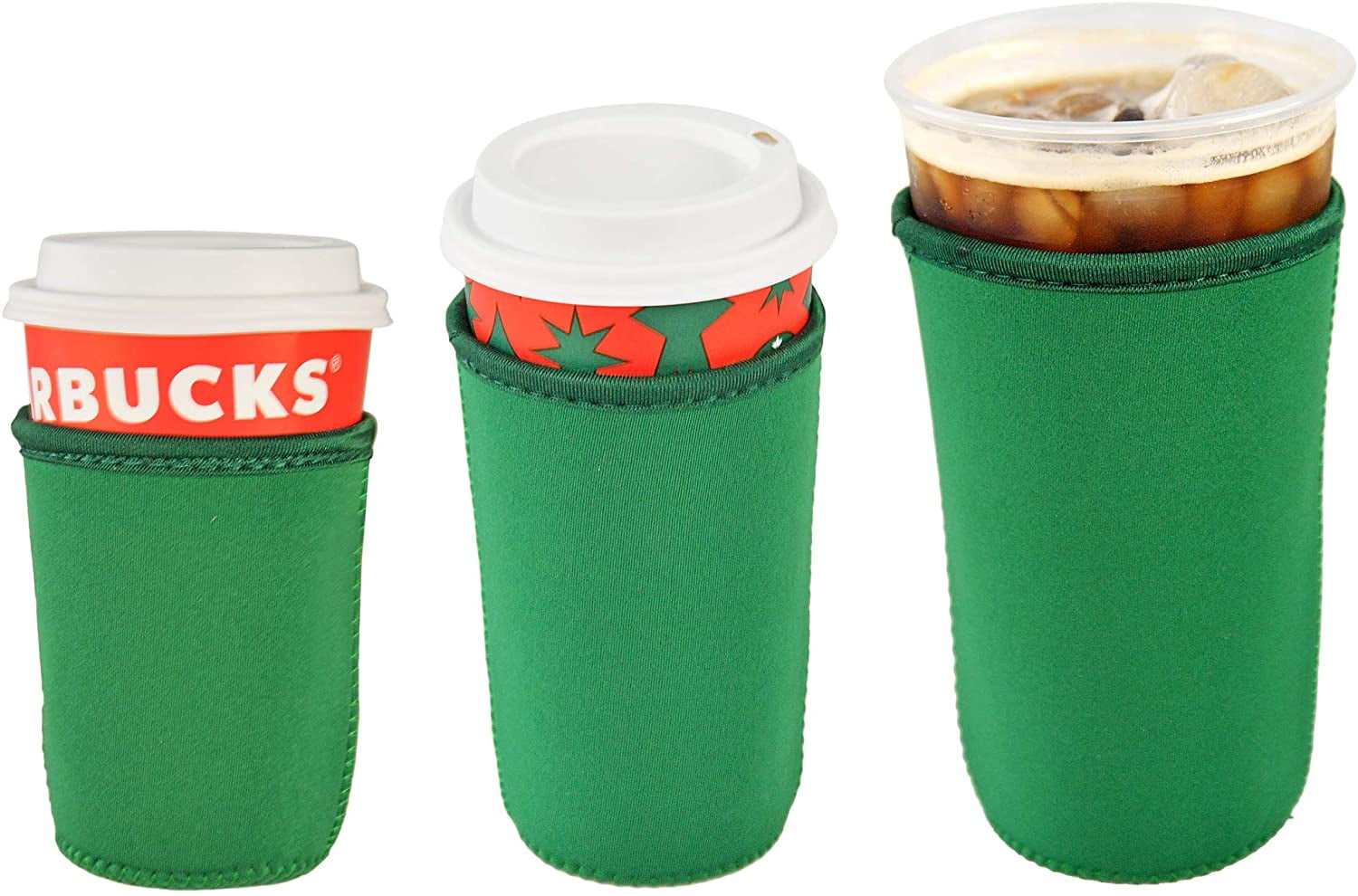 HOMEX Set of 3 Neoprene Cup Sleeves, Iced Beverage Cup Holders, Drink