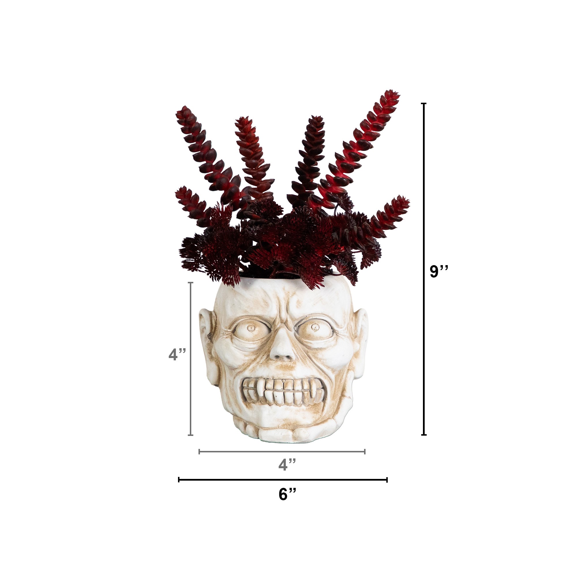 10in. Artificial Halloween Succulent Plant in Zombie Halloween Planter