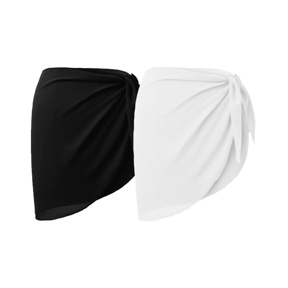 Tisoloow Sarongs Sheer Cover Ups, Bikini Wrap Skirt 2 count