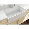 thumbnail image 4 of BOCCHI Contempo Apron Front Fireclay 33 in. Single Bowl Kitchen Sink with Protective Bottom Grid and Strainer in White, 4 of 6