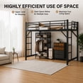 thumbnail image 6 of Aukfa Twin XL Metal Loft Bed with Dual Ladders, Space Saving Bed Frame for Kids, Teens & Dorm Bedroom, Black, 6 of 8