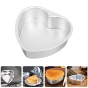 NUOLUX Heart Shape Cake Mold Removable Bottom Silver for Baking 2Pcs