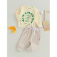 thumbnail image 4 of Toddler Baby Boy Fall Winter Clothes Outfits 6M 12M 18M 24M 3Y Letters Crewneck Sweatshirt Tops Jogger Pants Sets Sweatsuit, 4 of 9