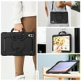 thumbnail image 6 of for Samsung Galaxy Tab S10 Plus/S9 FE+/S9+ Case 12.4 inch, 360 Rotating Shockproof Cover with Stand, Handle, Shoulder Strap (SM-X820/X810/X610), Black, 6 of 7