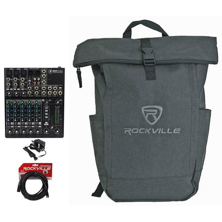 Mackie 802VLZ4 Mixer 8-Channel Compact Analog w/ 3 ONYX Preamps Backpack Cable