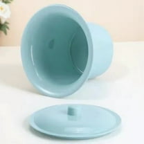 QIFULL 1Pc Plastic Spittoon with Lid Green Lightweight Home Urinal Container