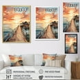thumbnail image 4 of Designart "Sunset at the Miami Pier II" Nautical & Beach Floater Framed Wall Art Living Room, 4 of 7