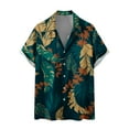 thumbnail image 2 of Aloohaidyvio big and tall shirts ,Mens Color Block Hawaii Print With Pocket Turndown Short Sleeve Shirt Blouse,Hawaiian Shirt for Men, 2 of 6