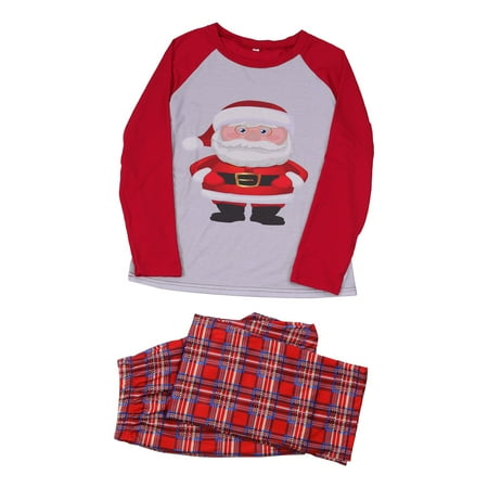 

Sanfanil Parent Child Wear Parent Child Warm Christmas Suit Plaid Print Home Service Pajamas Two Piece Dad Suit