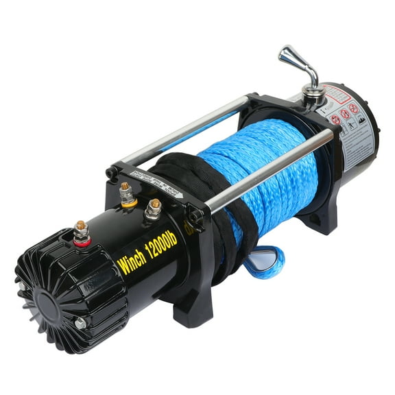 SCITOO - Electric Winch 12000LBS 12V Synthetic Rope Towing Truck Off-Road 4WD
