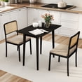thumbnail image 2 of Costway 1 PCS 34” Rectangular Wooden Dining Table with Rubber Wood Legs for Apartment Breakfast Black, 2 of 10
