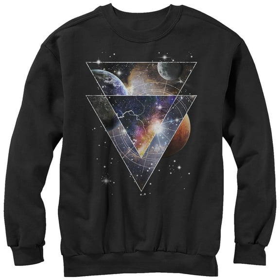 Men's Lost Gods Astro Space Triangles  Sweatshirt Black Large