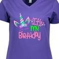 thumbnail image 4 of Inktastic It's My Birthday Unicorn Women's V-Neck T-Shirt, 4 of 5