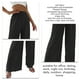 thumbnail image 5 of Pantalones de pierna ancha para mujer, cintura alta, informales, sueltos, plisados, drapeados, pantalones largos de pierna ancha para citas en la oficina, salidas nocturnas diarias, Negro XL, 5 of 6