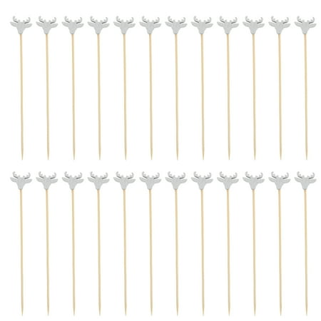 

100 Pcs Creative Disposable Fruit Sticks Bamboo Sticks for Decoration (Assorted Color)