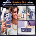 thumbnail image 3 of ELEHOLD Case for iPhone 16 Pro Max, Military Grade Protection Translucent Matte Case with 360° Rotatable Magnetic Ring Stand,Darkblue, 3 of 7