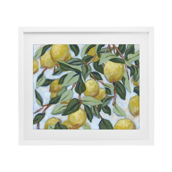 Stupell Industries Summer Citrus Tree White Framed Print Under Glass, design by June Erica Vess